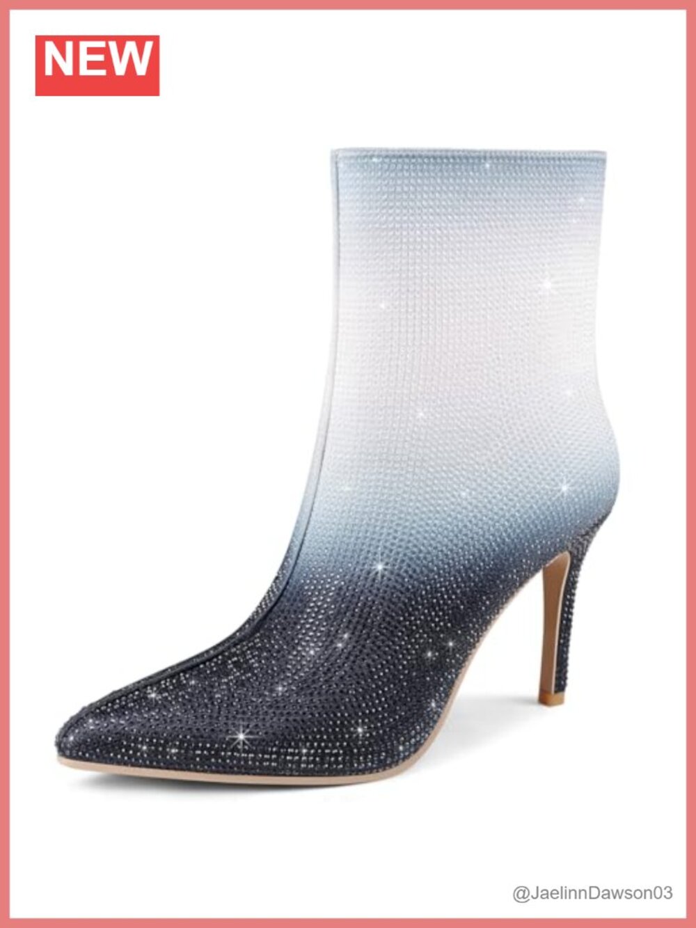Women's Rhinestone Ankle Boots Sparkly High Heel Dress Boots
